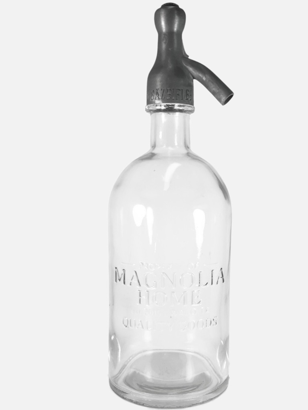 Magnolia Homes Joanna Gaines Glass Seltzer Bottle Decor size 12.5in